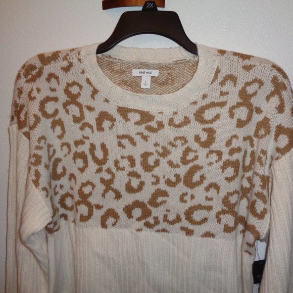 Nine West Cheetah Sweater Size Large NWT - Picture 2 of 10